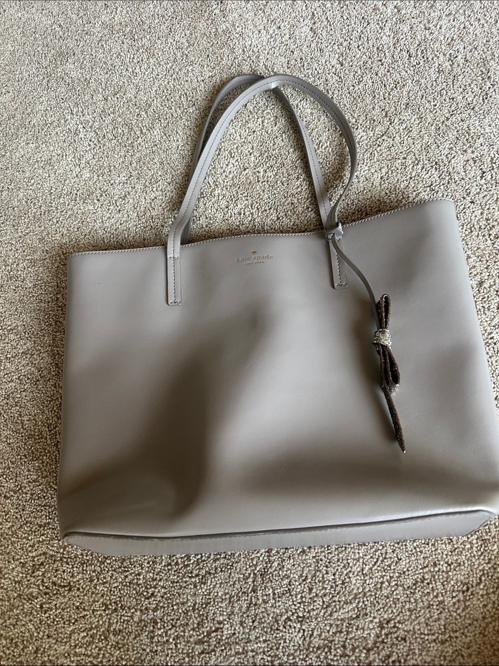 kate spade Leather Tote in Light Taupe